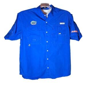 Columbia PFG Vented Fishing Shirt Mens XL Blue Florida Gators Football SEC